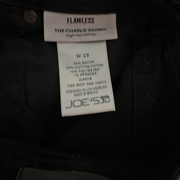 Joe’s Jeans Flawless The Charlie Skinny Black High Rise Size 25 - Picture 5 of 7